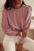 Button Tab Detail Long Sleeve Top